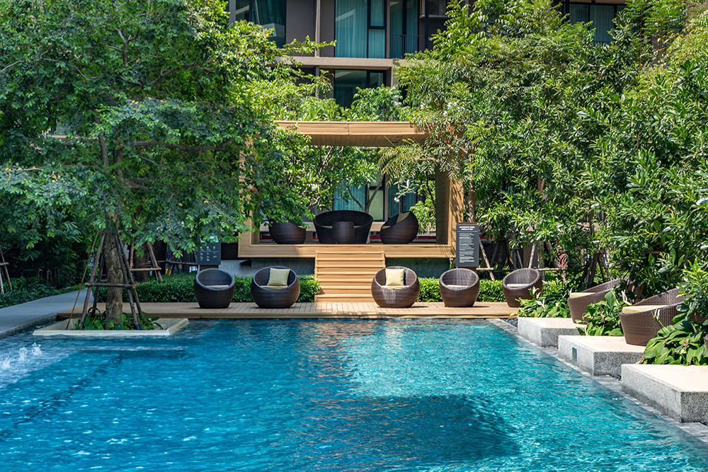 PARQUE08 หลักการวางฮวงจุ้ยของโครงการ Parque พุทธบูชาคือต้องการให้ผู้อยู่อาศัยสัมผัสกับความเป็นธรรมชาติในโครงการได้มากที่สุด